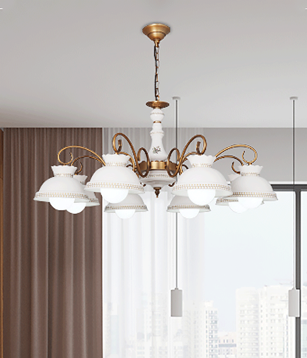 티아라 8등 도자기직부등 펜던트전등 식탁등